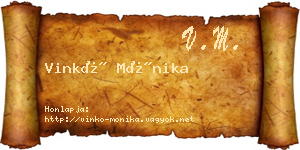 Vinkó Mónika névjegykártya