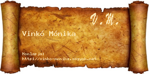 Vinkó Mónika névjegykártya